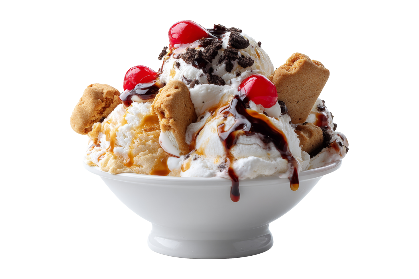 Close-up of delicious sundae dessert png