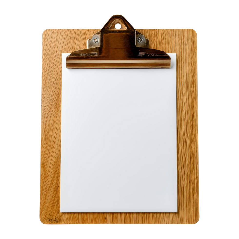 Isolated clipboard on wooden table png
