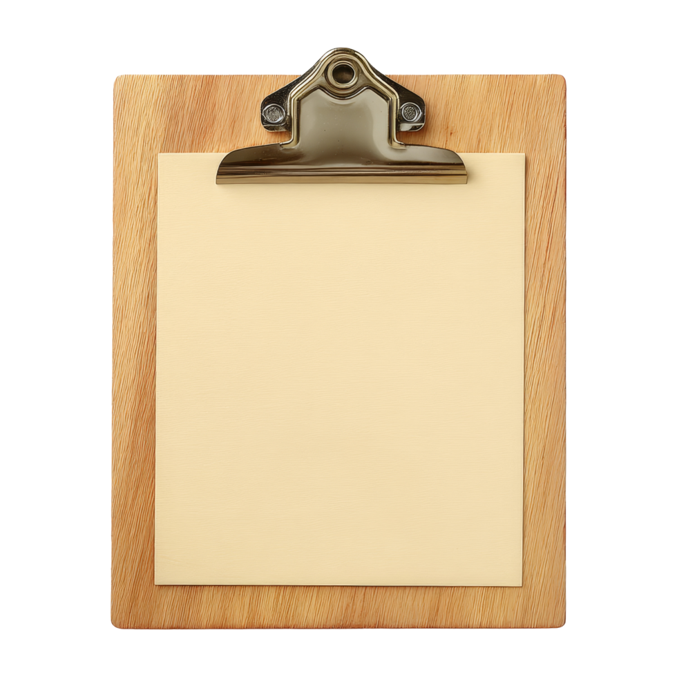 Isolated clipboard on wooden surface png