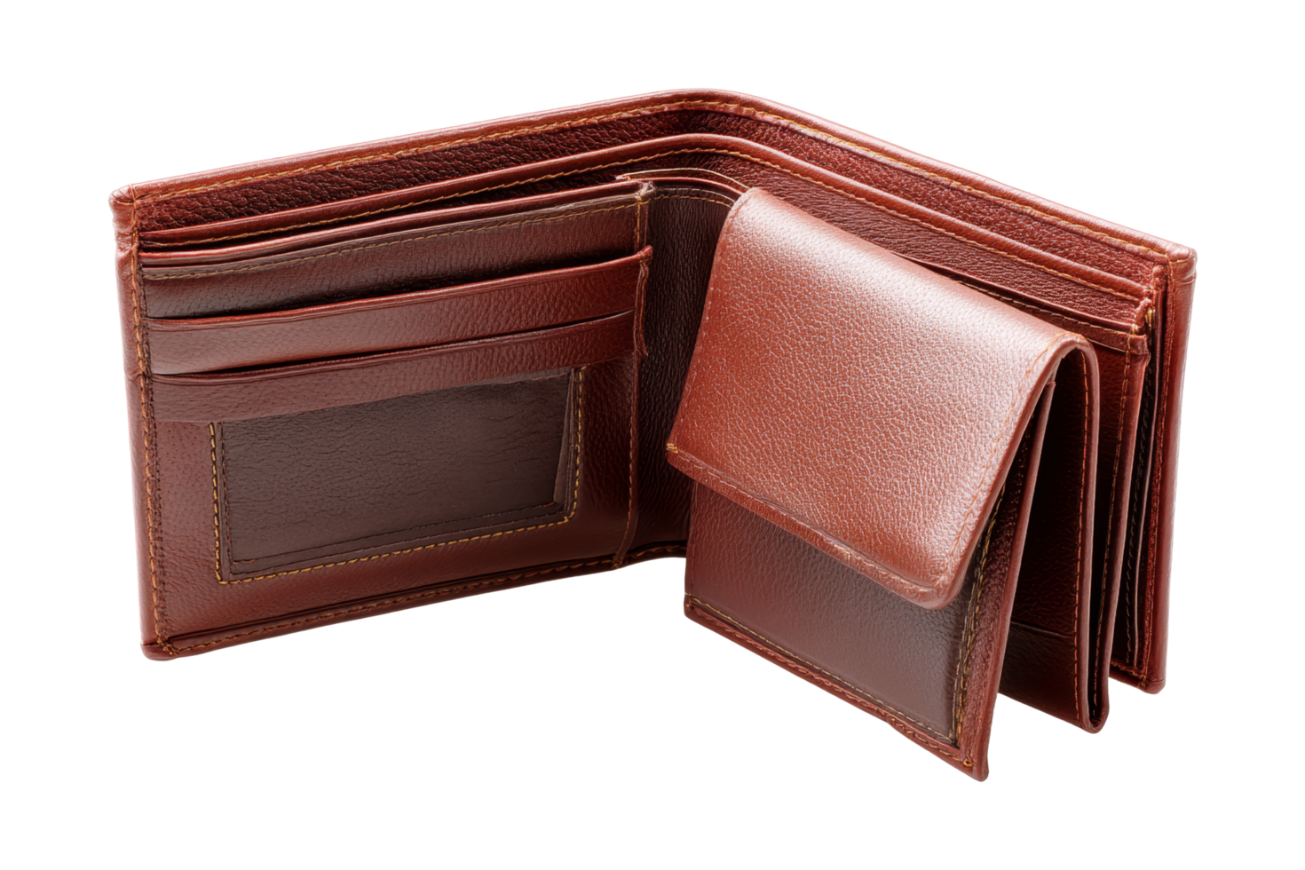 Minimalist leather wallet close up png