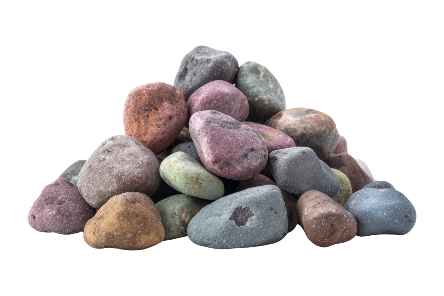 Isolated colorful stones nature close-up png