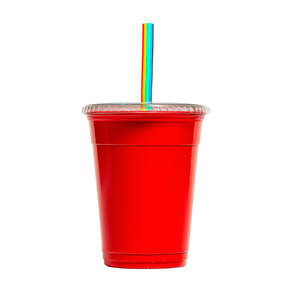 Isolated drink in red cup studio photo png