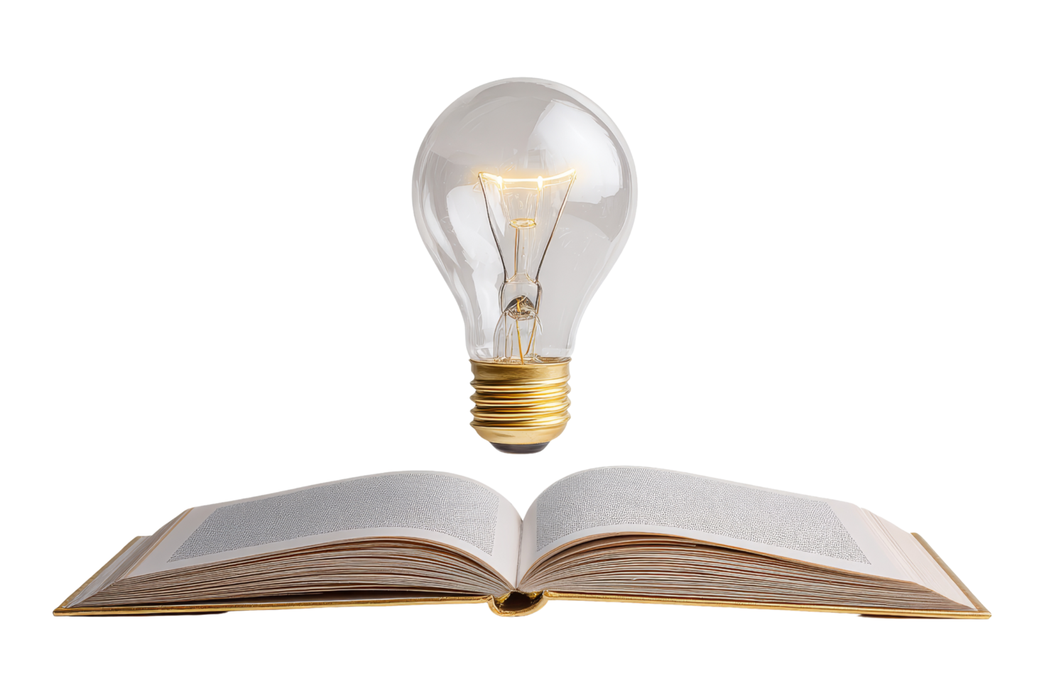 Illuminating ideas book with bulb png