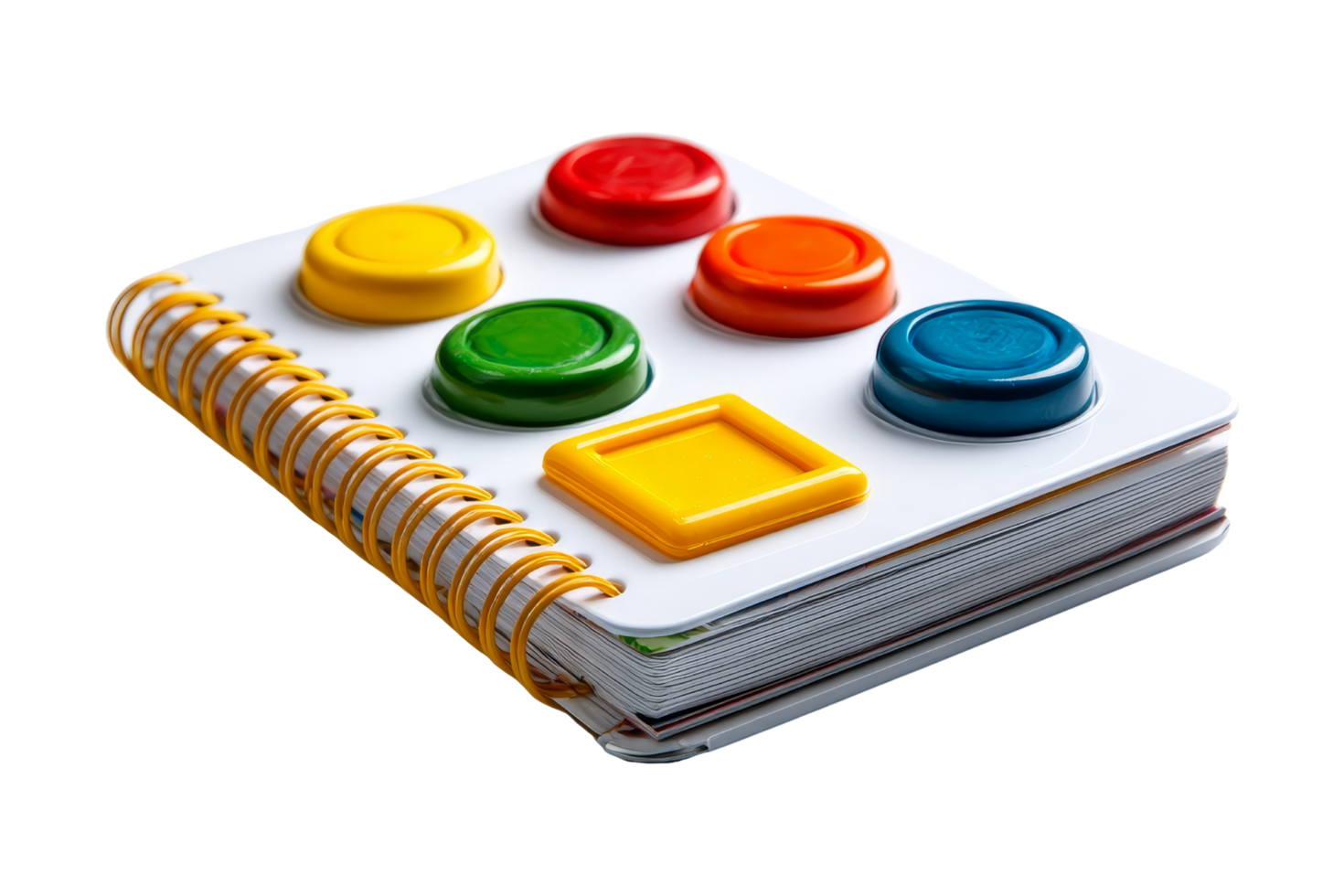 Colorful learning toy on desk png
