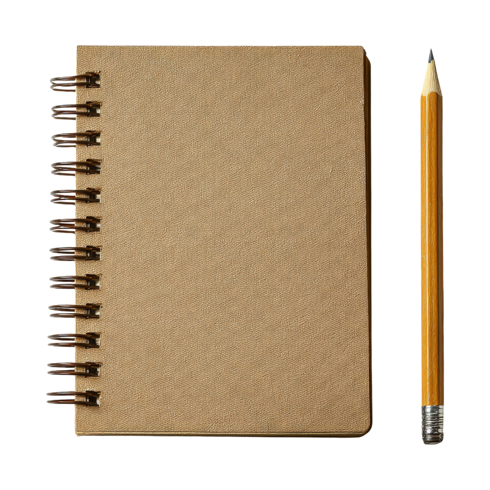 Sketching ideas notebook and pencil png