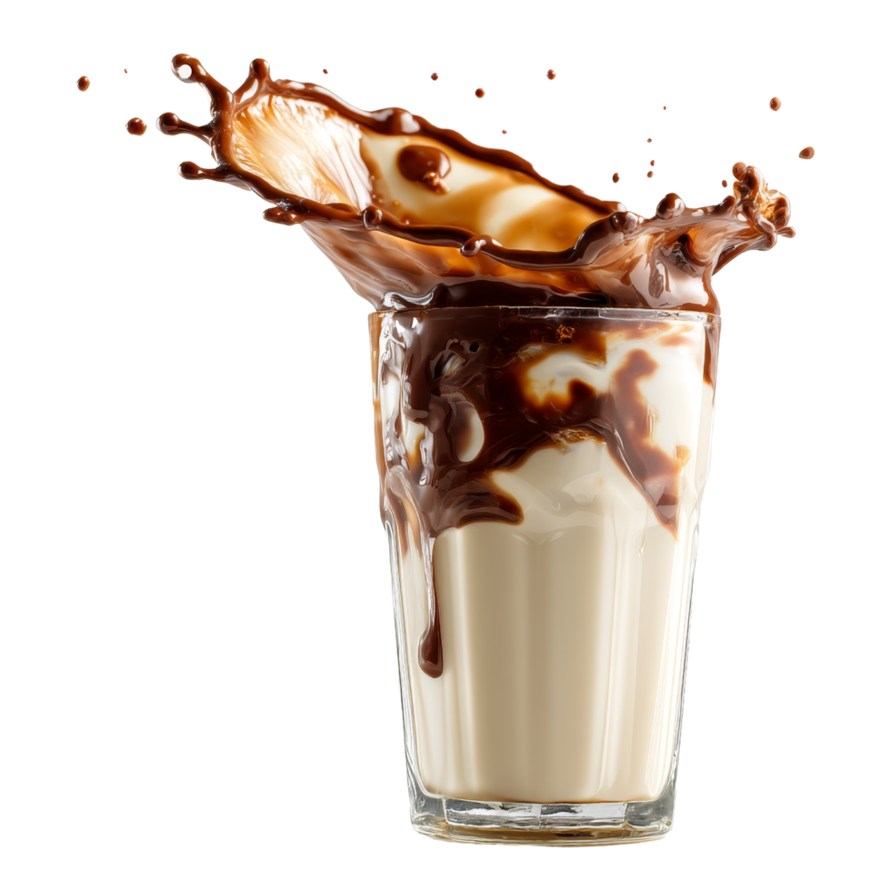 Close-up chocolate milk splash png