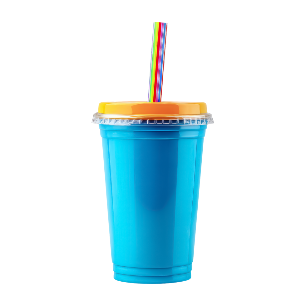 Isolated blue drink cup studio product png