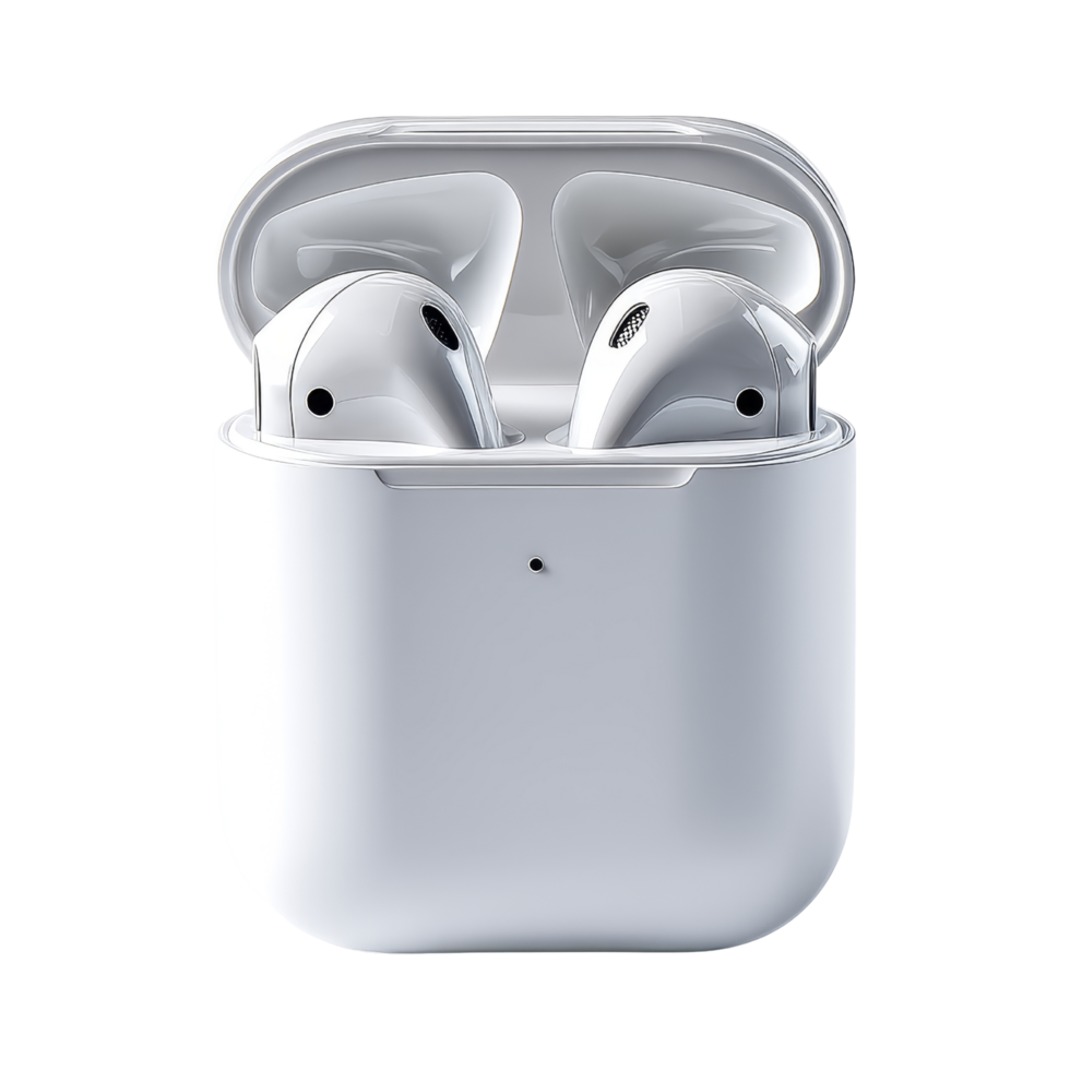 Clean close-up of wireless earbuds png