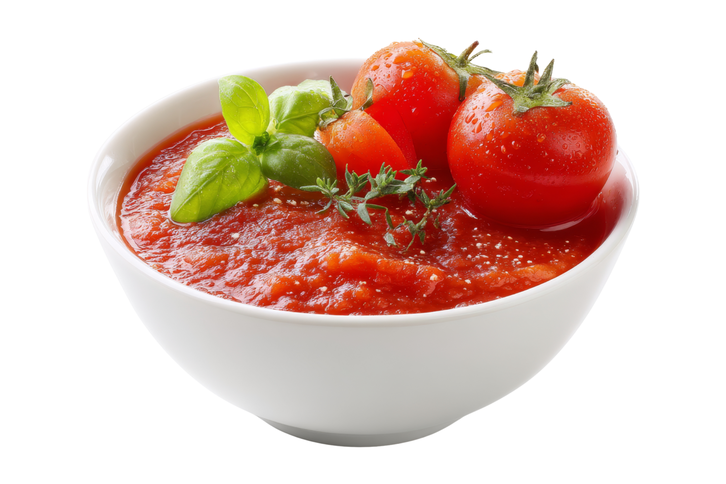 Close-up of bright tomato basil sauce png