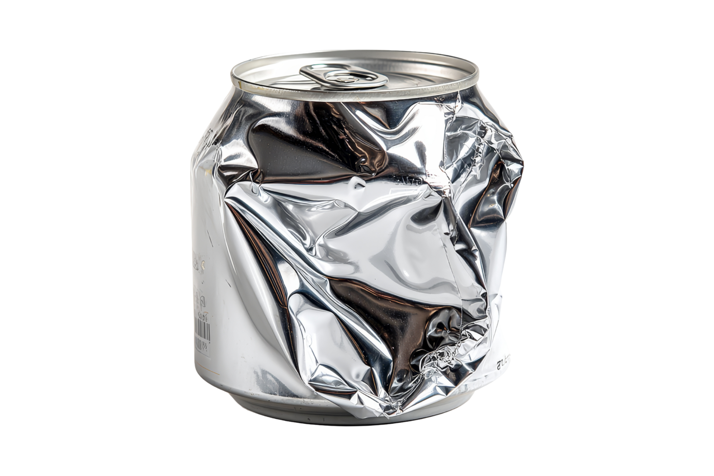 Crumpled beverage can studio product shot isolated png