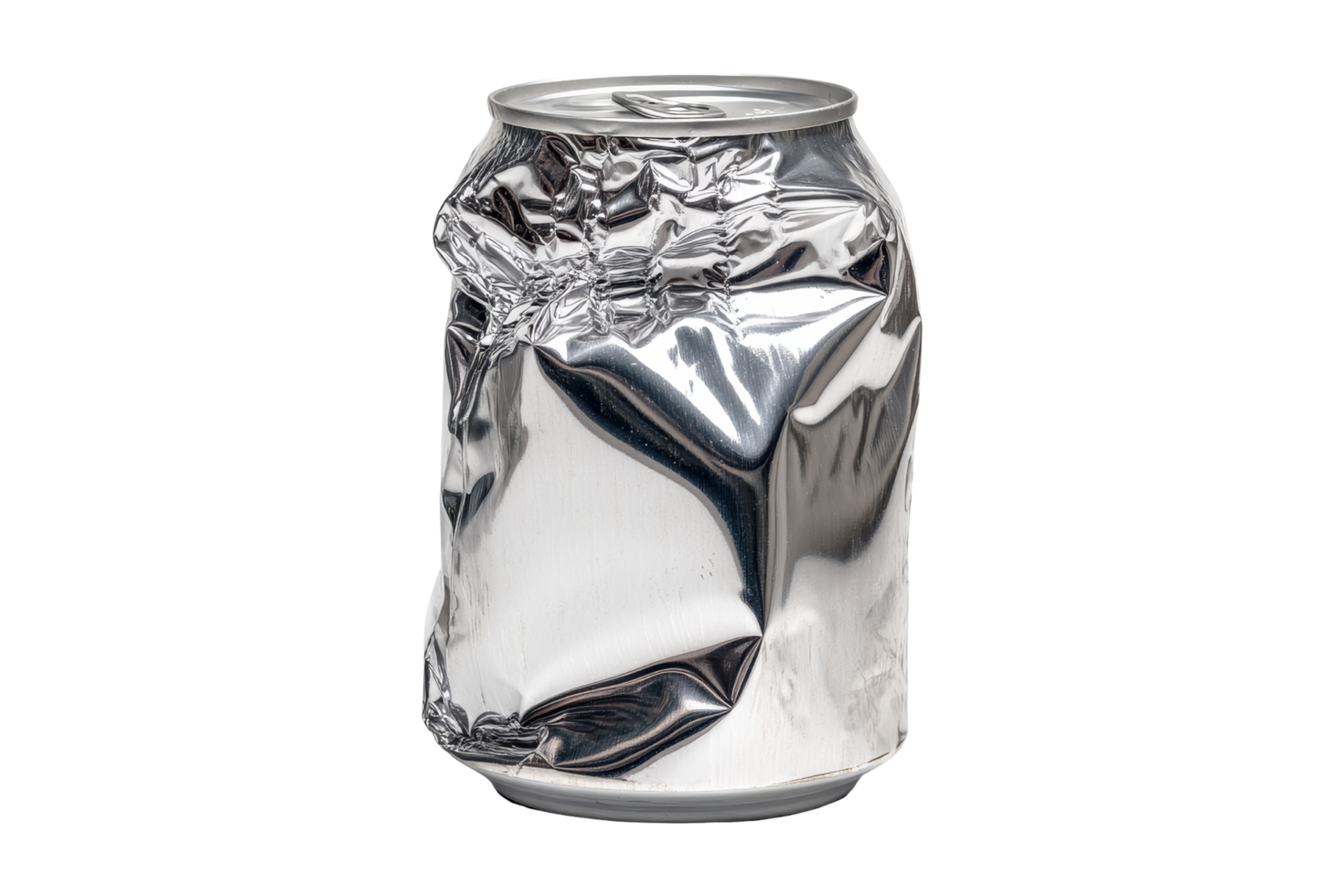 Crushed aluminum can recycling still life indoor png