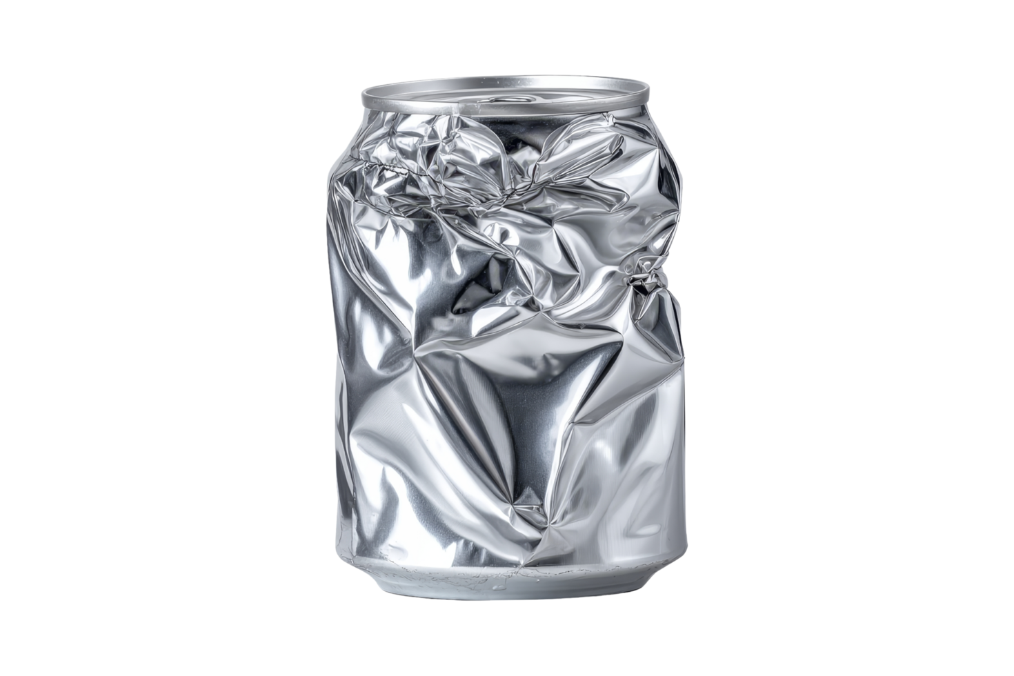 Crushed can recycling urban setting photo png