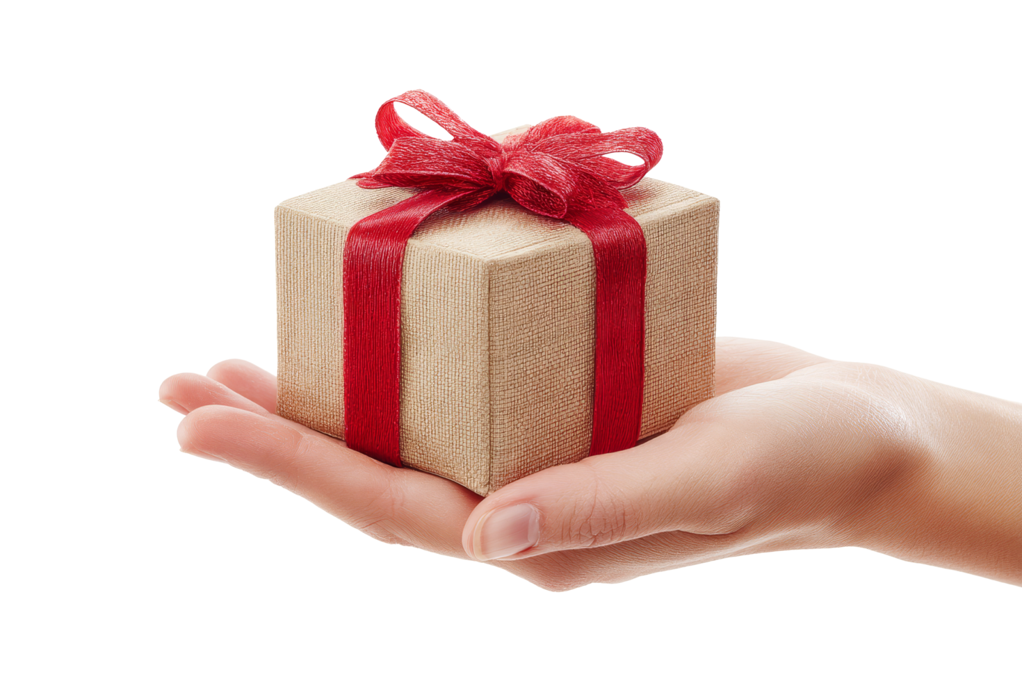 Gift giving hand close-up minimalist style png