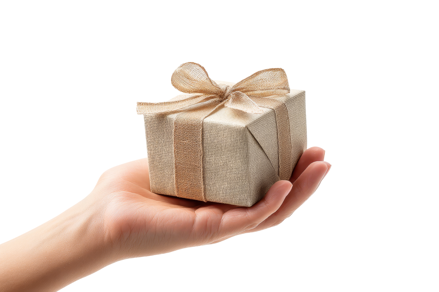 Gift presentation handholding studio image png