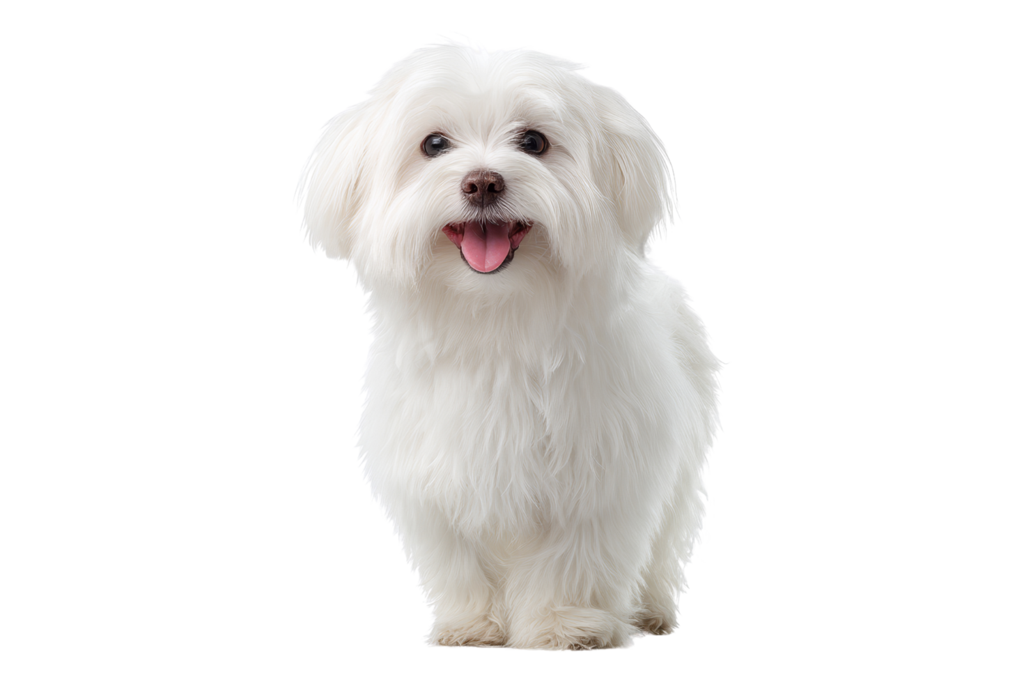 Close-up of playful white dog indoors png