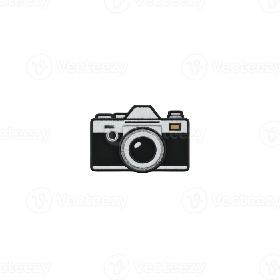 Vintage camera illustration with classic design, featuring lens and viewfinder, evokes nostalgia and creativity. simple, retro style is perfect for photography enthusiasts png