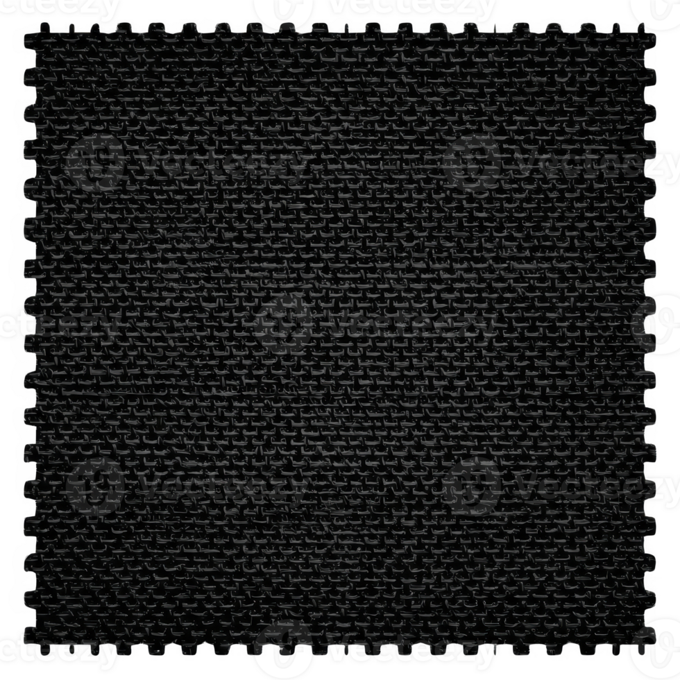 This shows textured black rubber mat with interlocking edges, commonly used for flooring gyms or play areas. mat surface has subtle pattern for grip and durability.black rubber mat with png