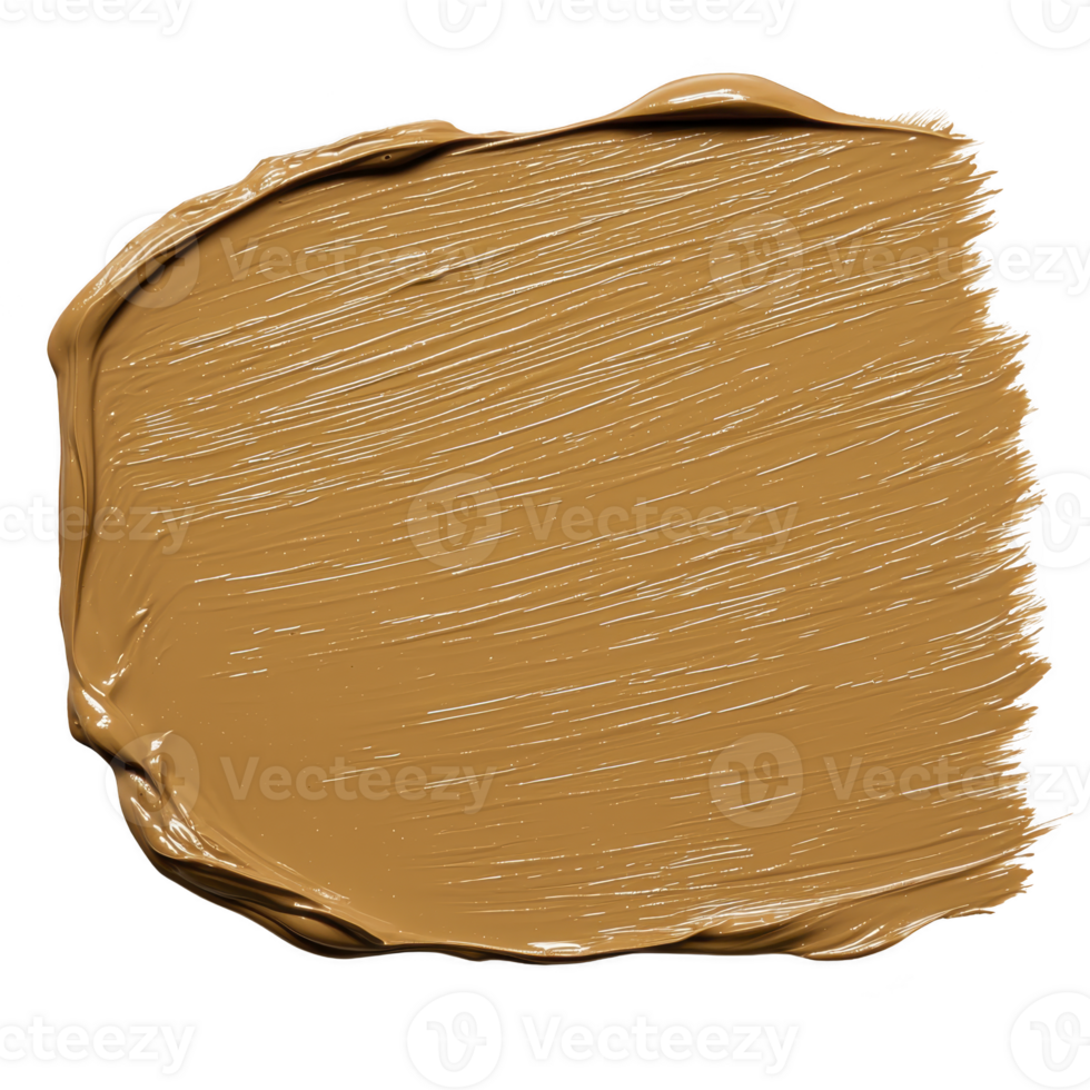 Smooth, textured smear of brown makeup foundation with visible brush strokes, showcasing creamy consistency and rich color png