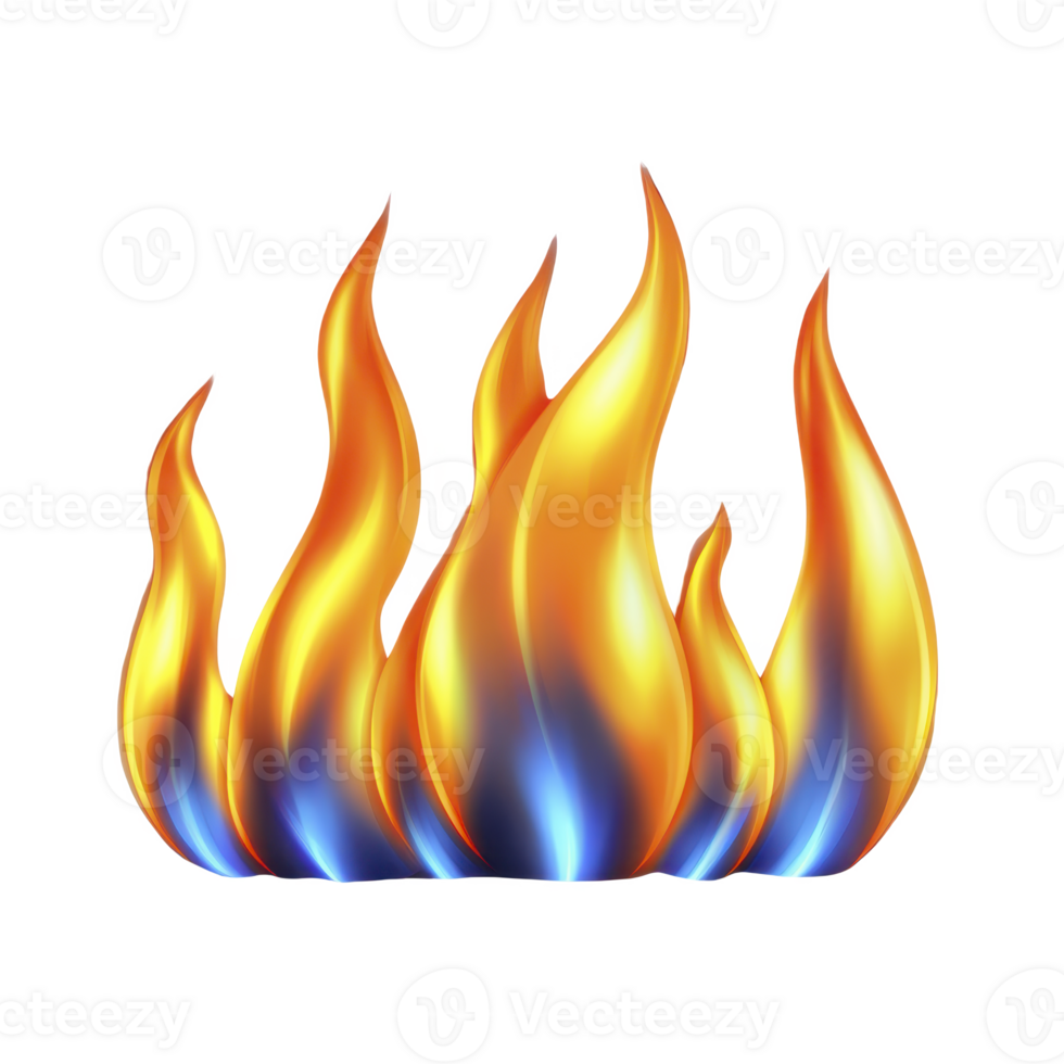 This features vibrant illustration of stylized flames with gradient of orange, yellow, and blue hues, creating dynamic and energetic visual effect. flames appear to be rising and flickering png