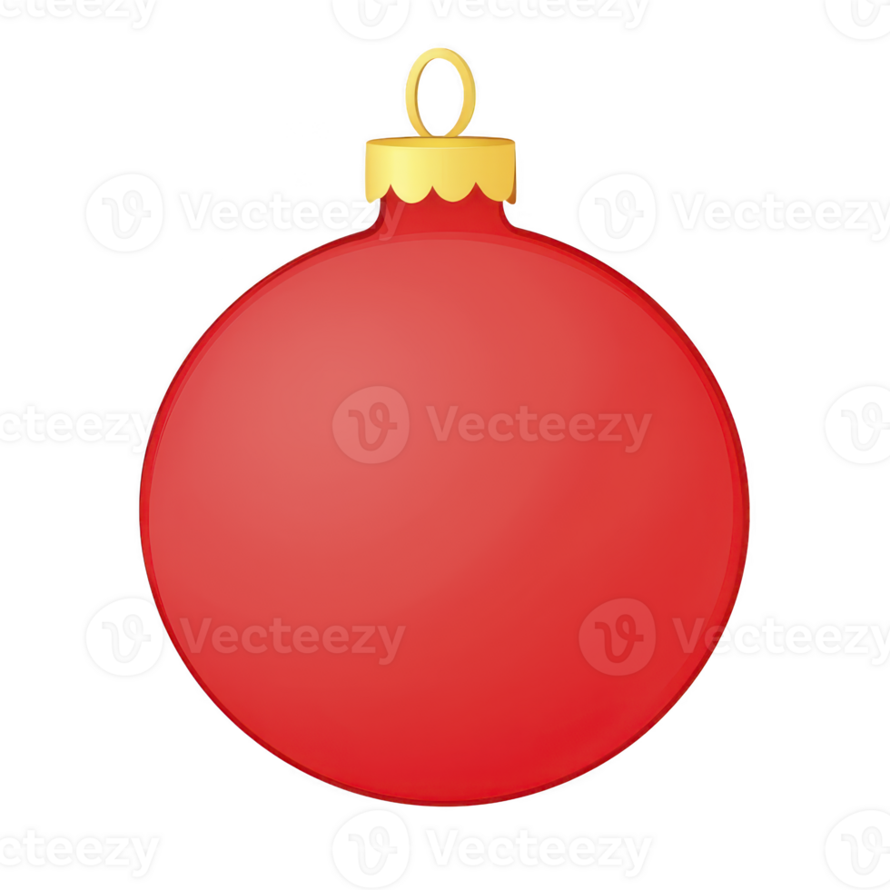 vibrant red Christmas ornament with golden cap and loop, perfect for festive decorations. simple yet elegant design adds cheerful touch to holiday celebrations png