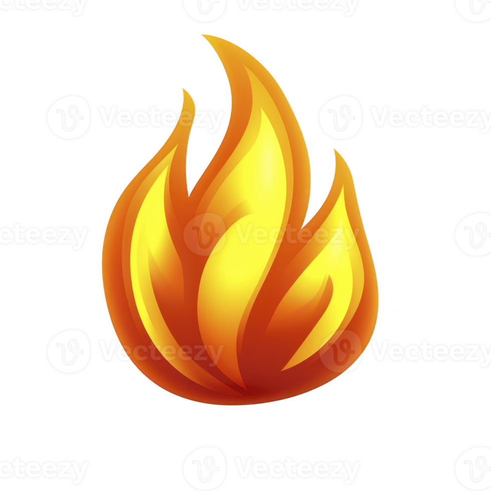 vibrant illustration of stylized flame with smooth gradients of orange and yellow, symbolizing warmth and energy. design is simple yet dynamic, evoking sense of power and intensity png