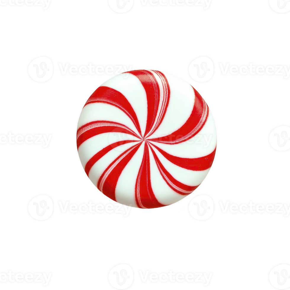 round peppermint candy with red and white swirls, evoking sense of nostalgia and sweetness. vibrant colors and classic design make it festive treat png