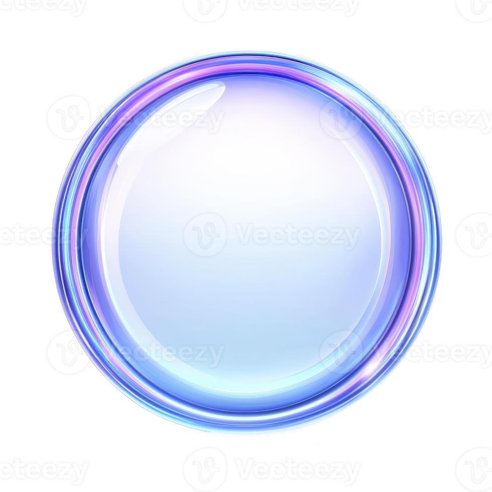 shiny, iridescent soap bubble with smooth, reflective surface and colorful gradient of blue and purple hues. bubble appears delicate and translucent against plain background png