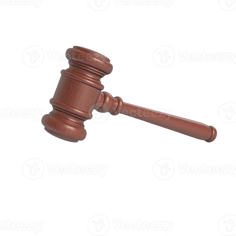 wooden gavel with smooth finish is depicted, symbolizing justice and authority. gavel is often used in legal settings to call for order or to signify decision png