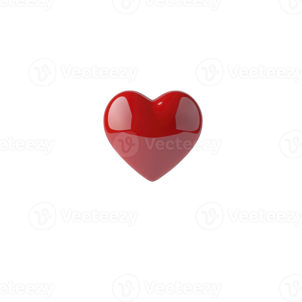 shiny red heart symbol stands out against plain background, representing love and affection. glossy surface reflects light, adding sense of depth and dimension to simple yet powerful icon png