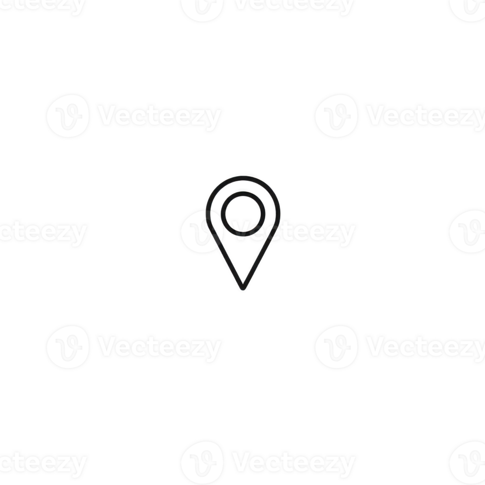 simple black location pin icon transparent background, often used to represent map marker or GPS location. design is minimalistic and universally recognizable.location pin icon transparent png