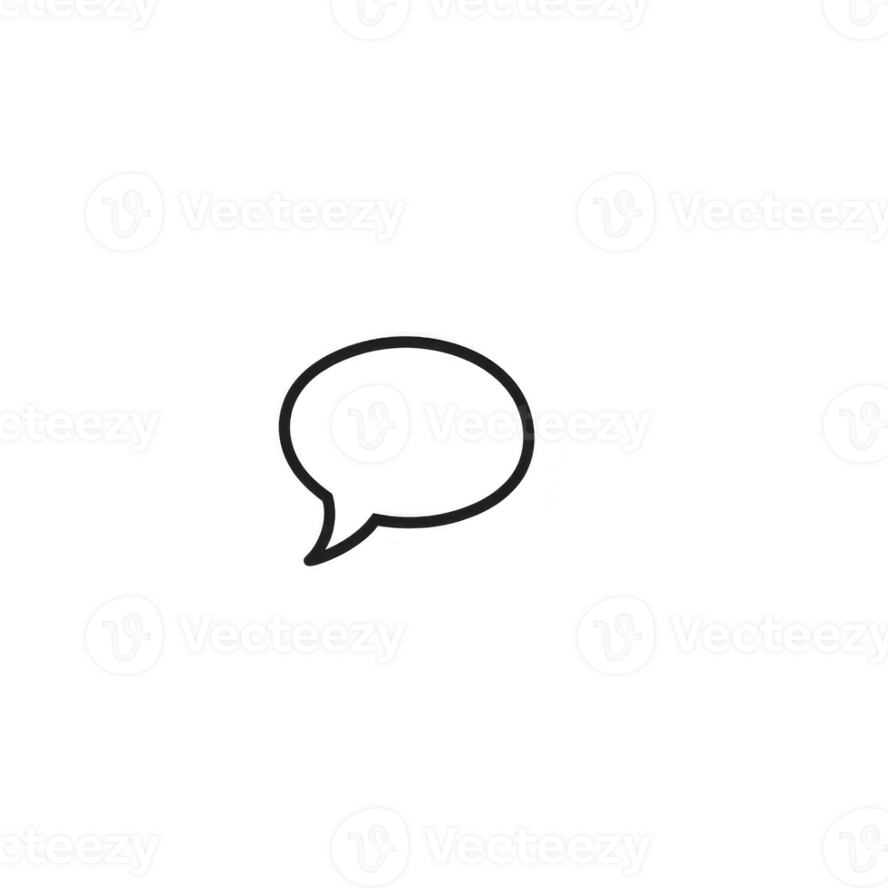 simple black hand drawn speech bubble on transparent background, perfect for adding text or creating comic effect. minimalistic design allows for versatile use in various creative projects png