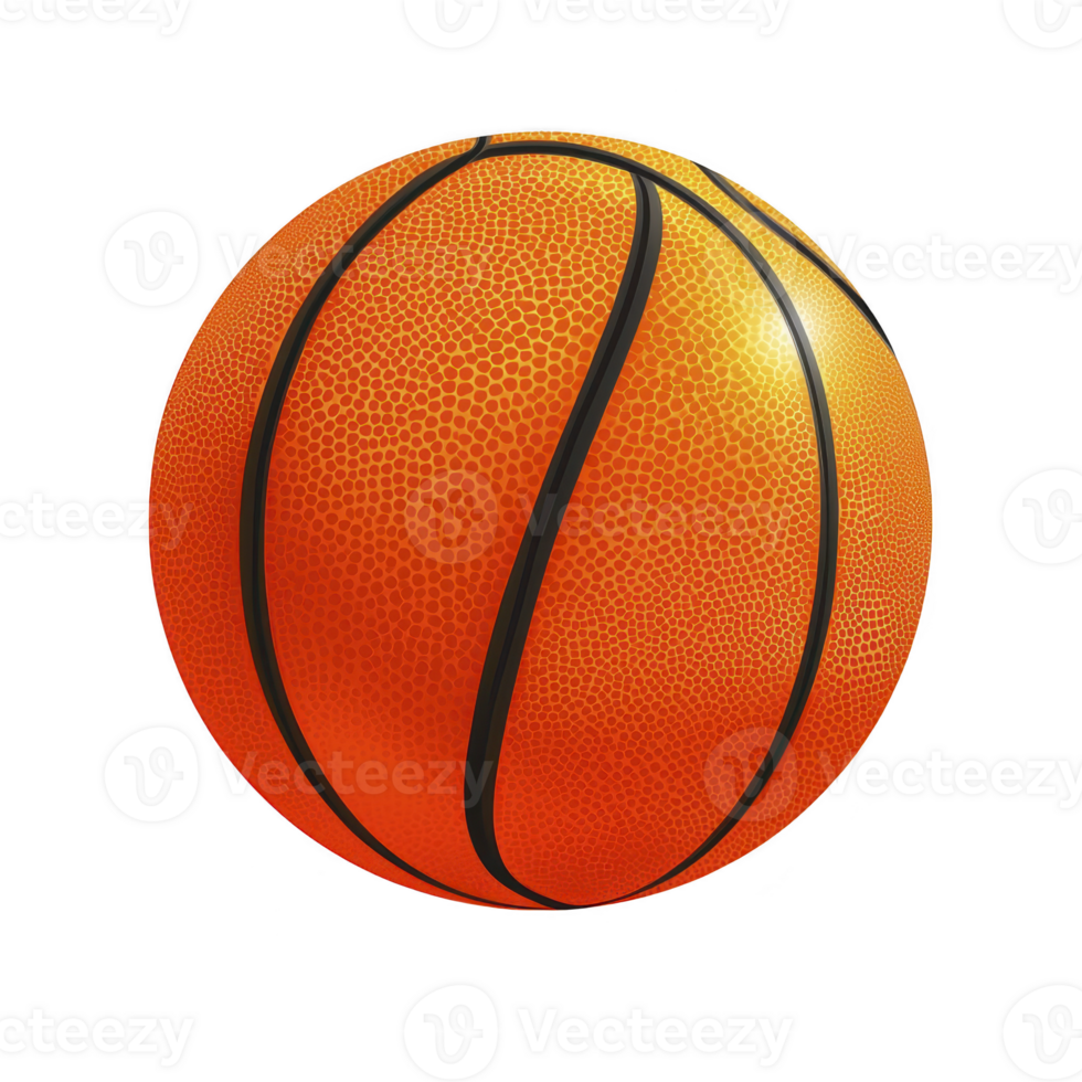 vibrant orange basketball with textured surface and black lines, perfect for sports enthusiasts and athletes. ball realistic design captures essence of game png