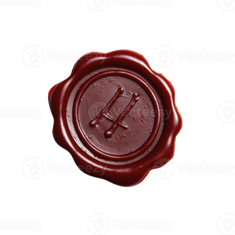 red wax seal with embossed letter H in center, featuring classic circular design and textured surface, evokes sense of tradition and elegance png