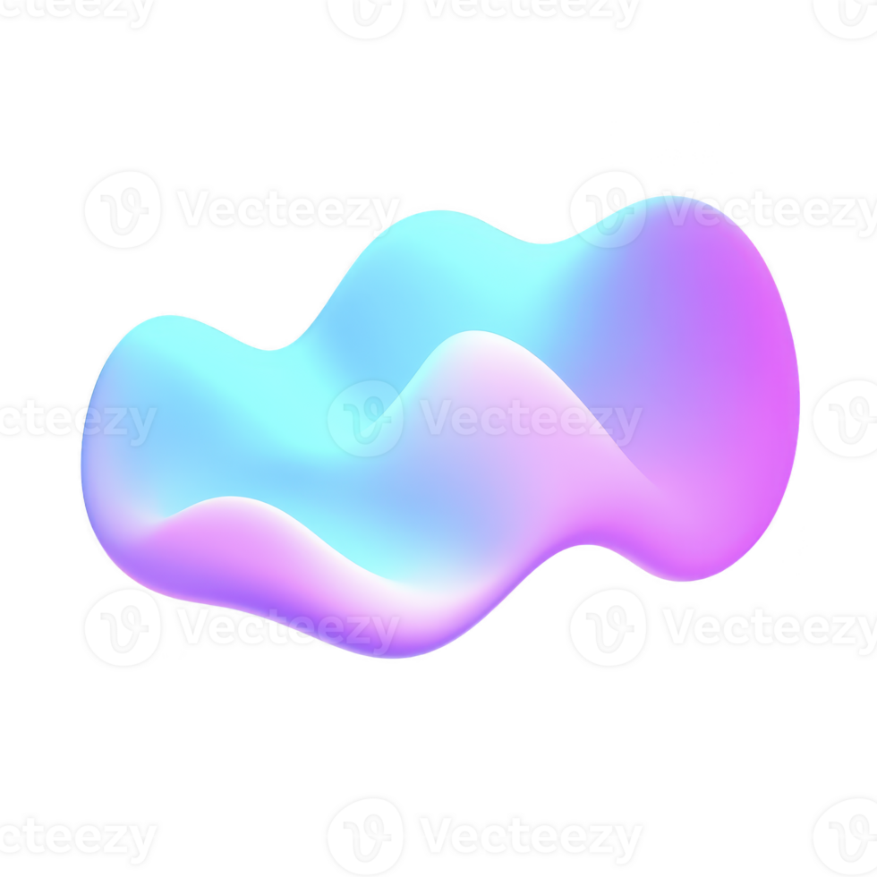 vibrant, abstract 3D shape with smooth curves and gradient of blue and pink hues, creating modern and futuristic feel png