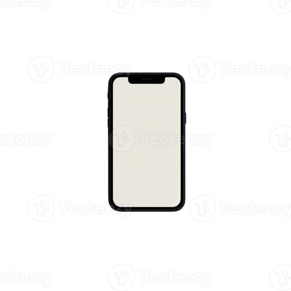 modern smartphone with blank screen is displayed against plain background, highlighting its sleek design and minimalist style png