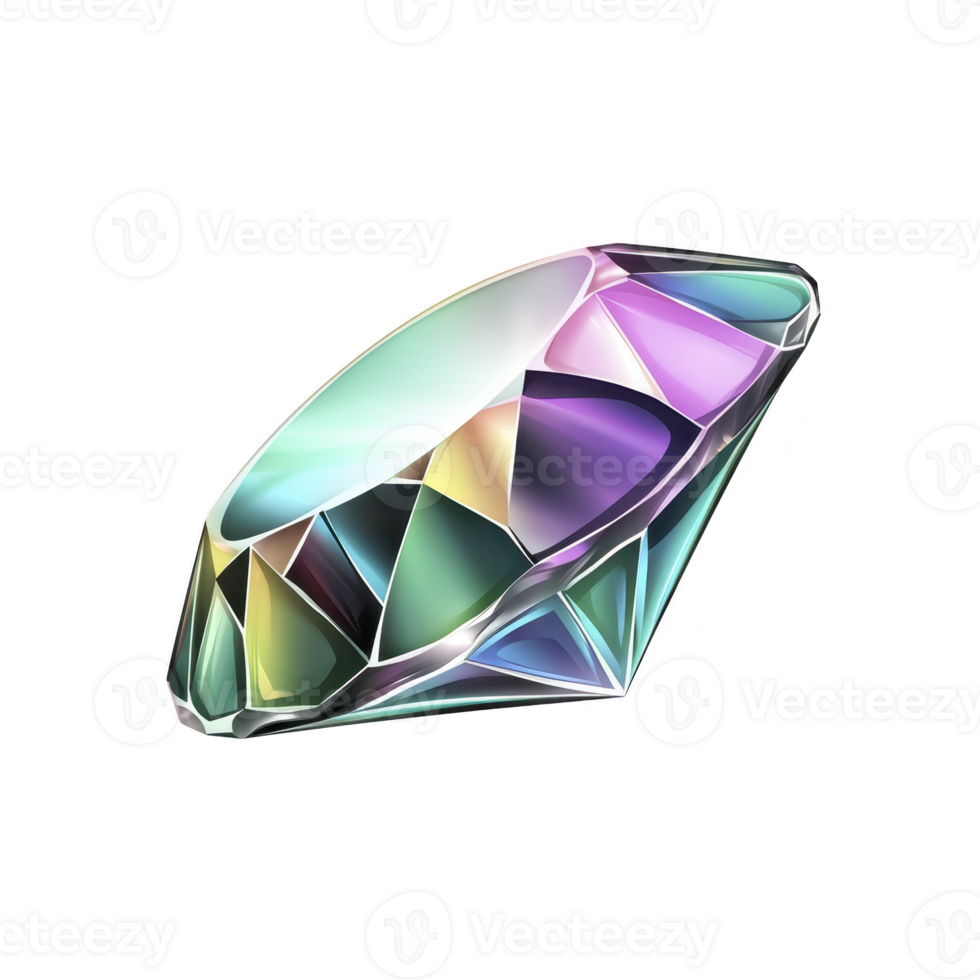 Colorful, multifaceted gemstone with radiant shine and iridescent hues, reflecting light beautifully. gem intricate cuts create dazzling effect, showcasing its elegance and brilliance png