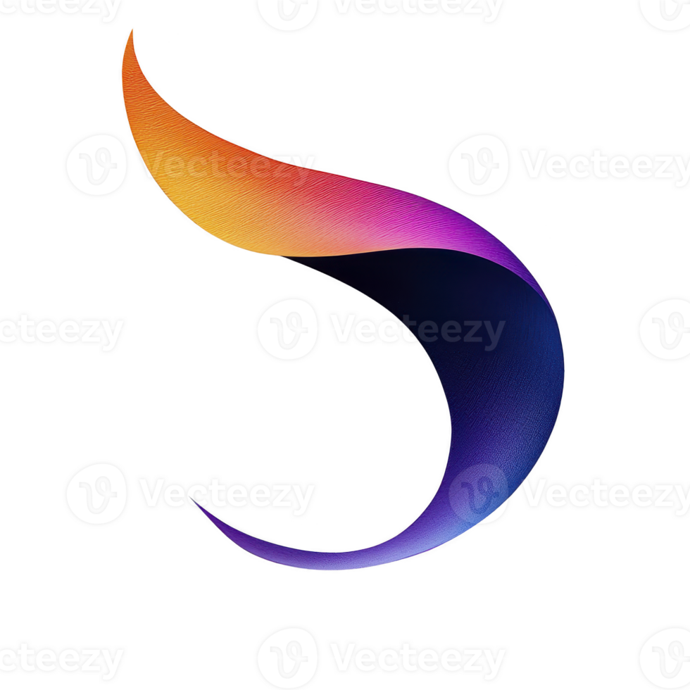 Vibrant, abstract swirl design featuring gradient of orange, pink, and blue hues, creating dynamic and modern look. smooth curves and bright colors evoke sense of energy and creativity png