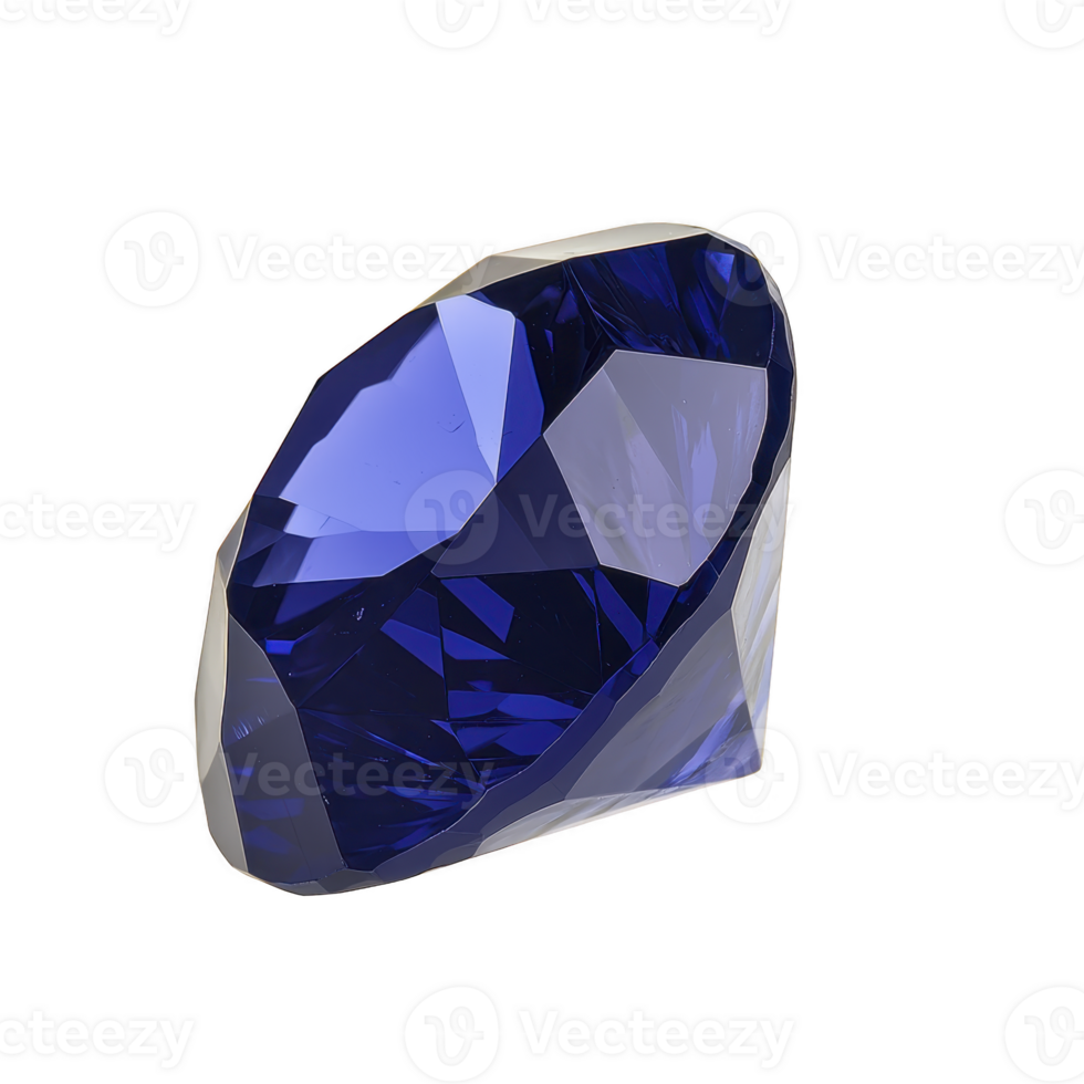 Stunning blue gemstone with intricate facets reflecting light, showcasing its deep color and clarity. gem cut enhances its brilliance, making it captivating piece png