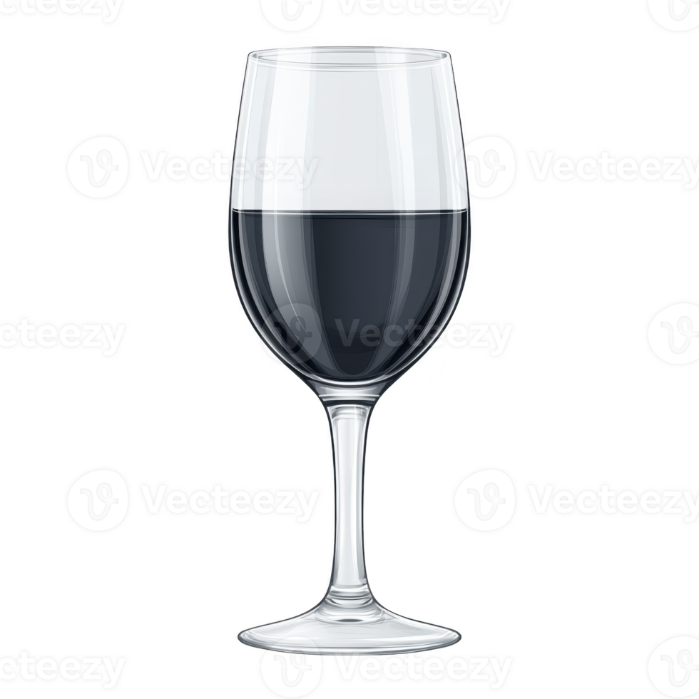 clear wine glass filled with dark red wine stands elegantly against plain background, showcasing its smooth curves and reflective surface png