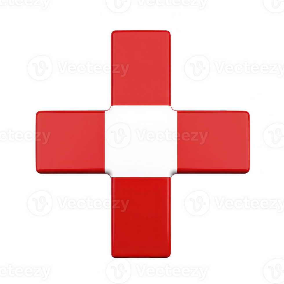 red and white cross symbol, resembling medical or emergency sign, stands out against plain background. design is simple and bold, conveying sense of urgency and care png