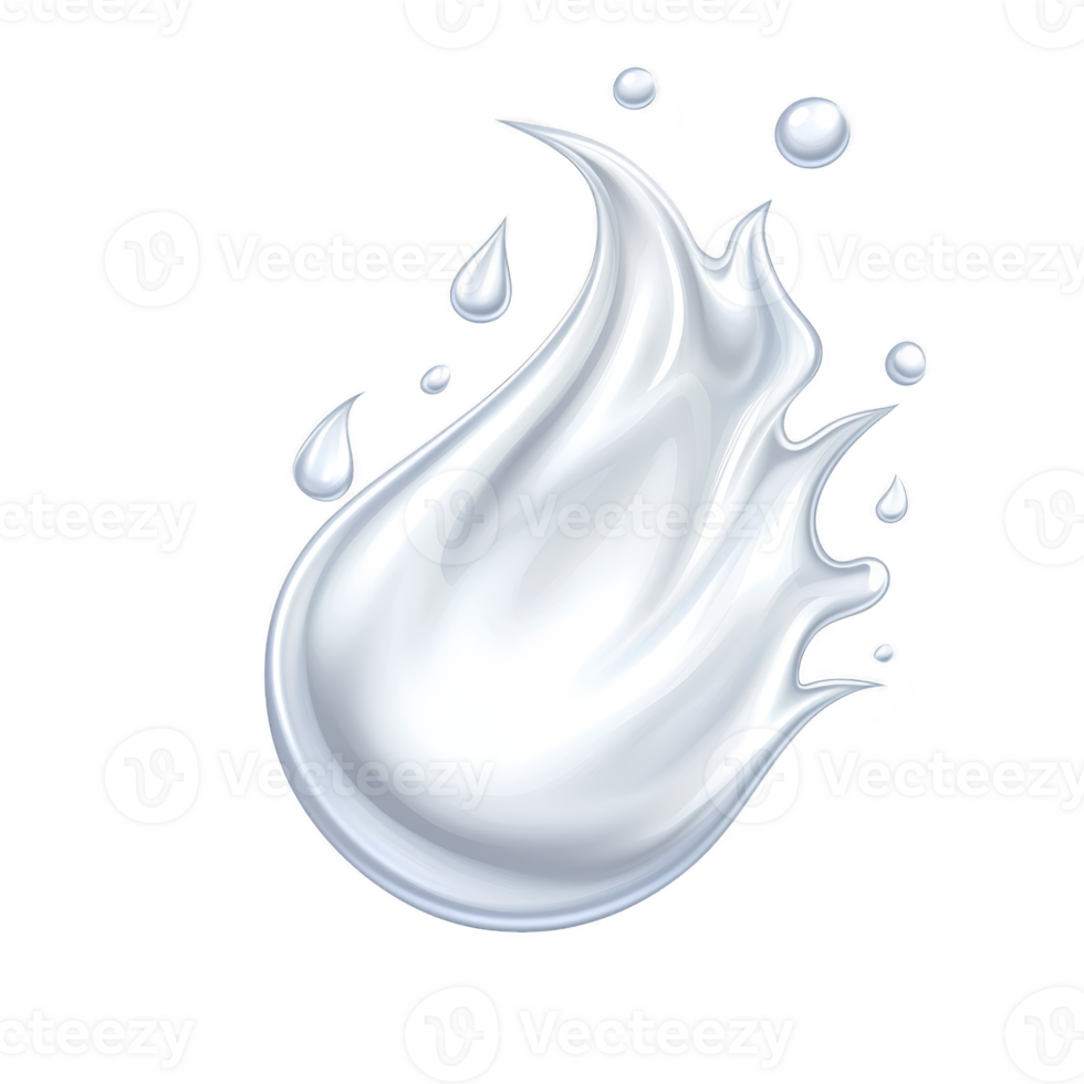 stylized illustration of white flame with smooth curves and droplets, set against transparent background, conveying sense of purity and fluidity png