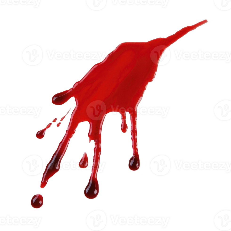 Splash of red liquid with droplets, resembling dramatic paint or ink spill, isolated on transparency background. vivid color and dynamic shape create striking visual effect png