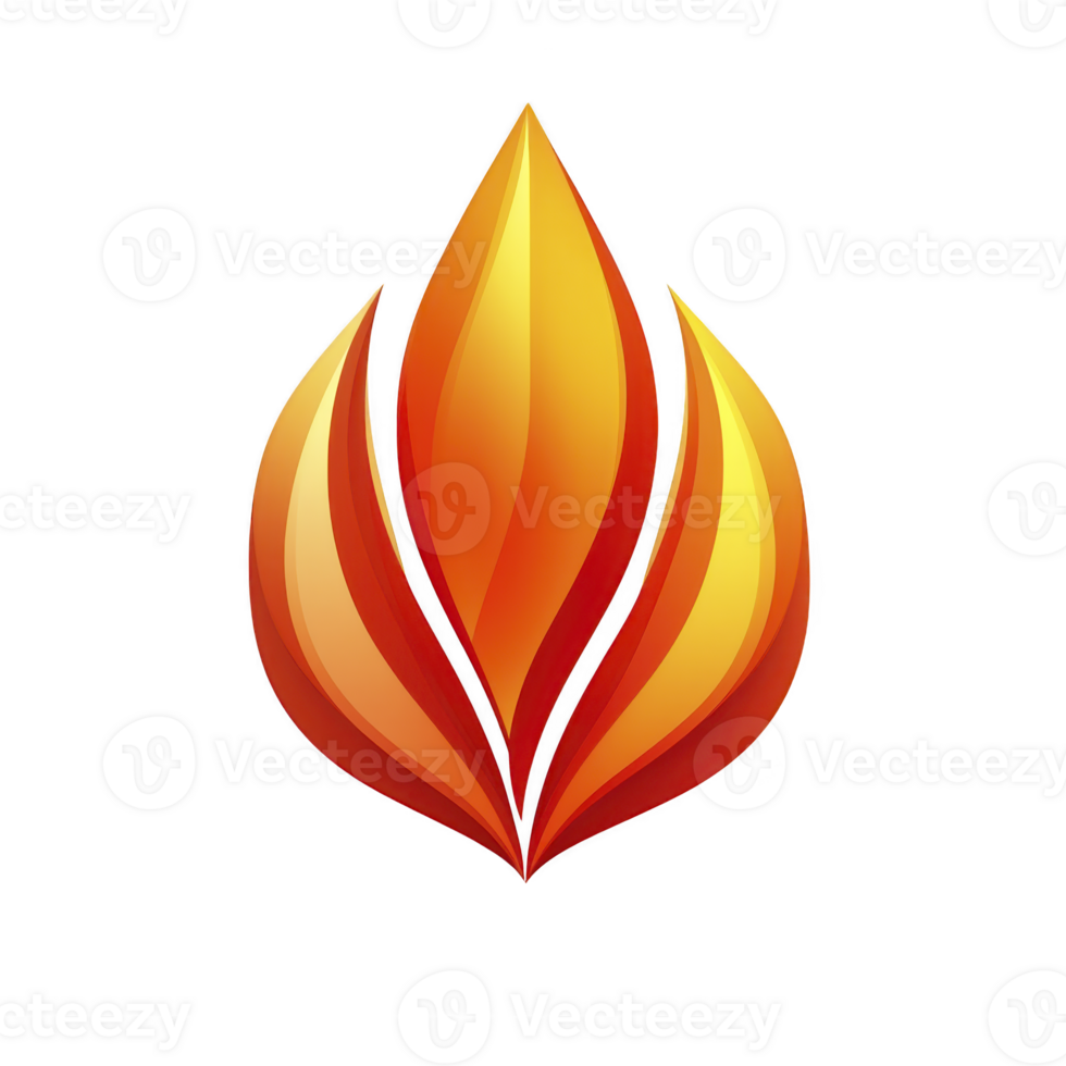 This features stylized flame icon with vibrant orange and yellow hues, symbolizing warmth and energy. design is sleek and modern, often used in branding or digital graphics. flame icon png