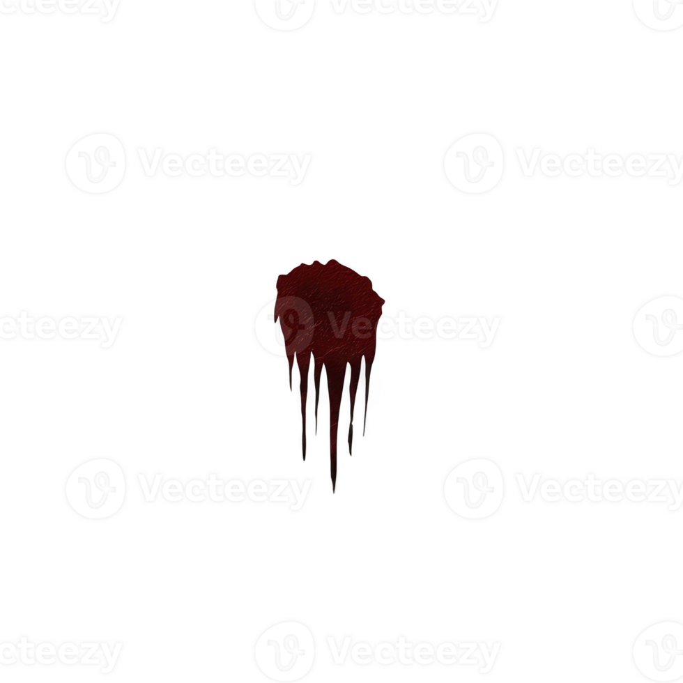 Red, dripping paint splash creates dramatic and abstract effect against transparency background, evoking sense of mystery and intensity png