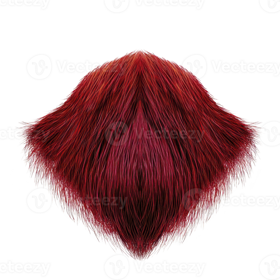 Vibrant, abstract 3D rendering features symmetrical, fur like texture shades of red and black, creating dynamic and eye catching visual. design resembles geometric shape with soft, tactile png