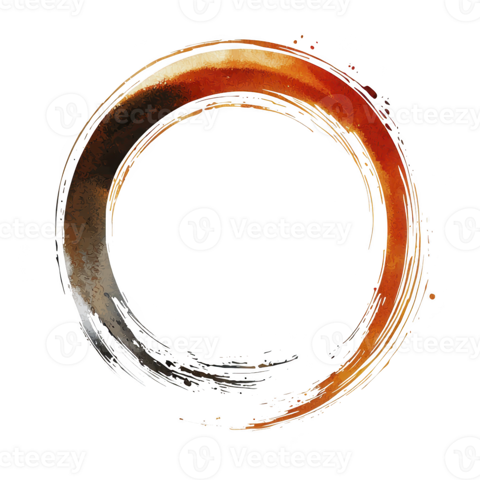 vibrant, artistic circle with gradient of warm colors, symbolizing balance and harmony. brushstroke style adds dynamic and creative touch, evoking sense of movement and fluidity png