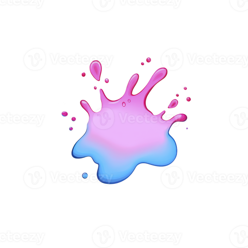 vibrant splash of pink and blue paint creates abstract, artistic design with playful and dynamic feel. blend of colors forms unique pattern, perfect for creative projects png