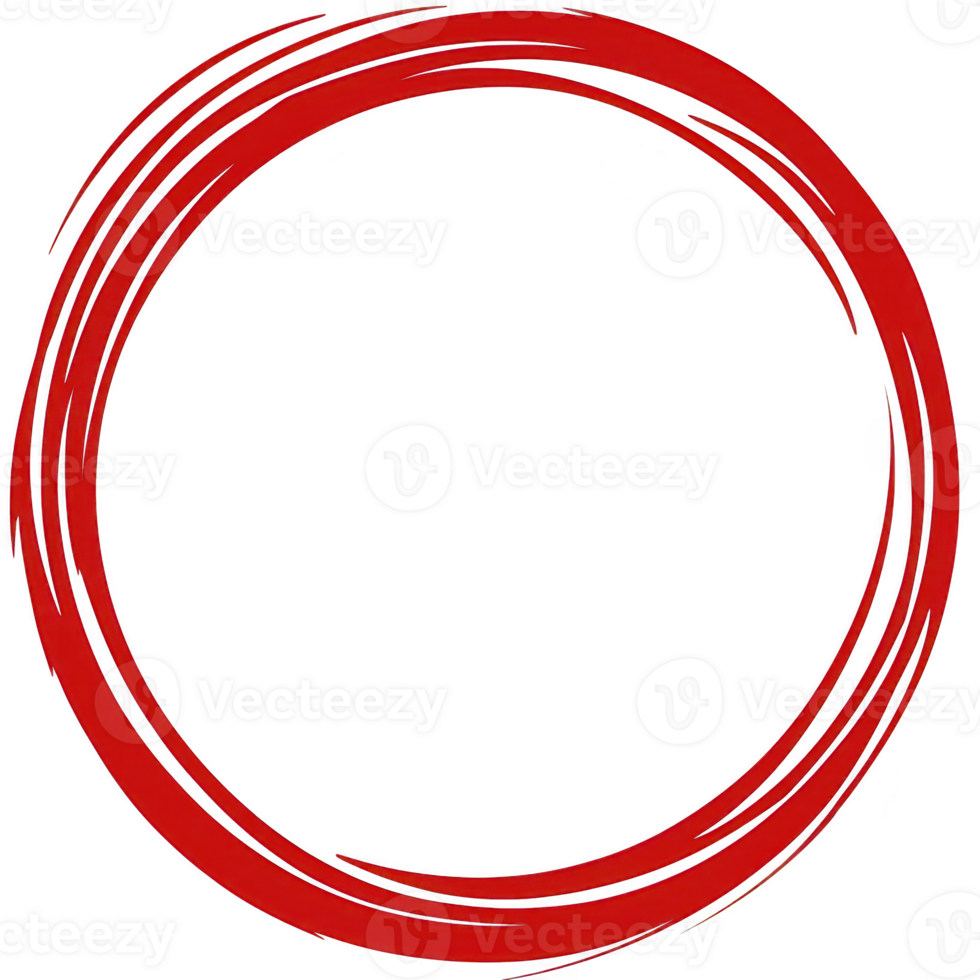 red circular brushstroke design creates bold and dynamic visual, often symbolizing unity and continuity. vibrant red color adds energy and focus to minimalist composition png