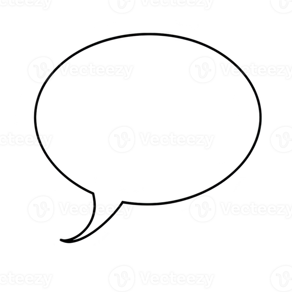 simple black outline of speech bubble on transparent background, perfect for adding text or creating comic style designs. minimalist design allows for versatile use in various creative projects png