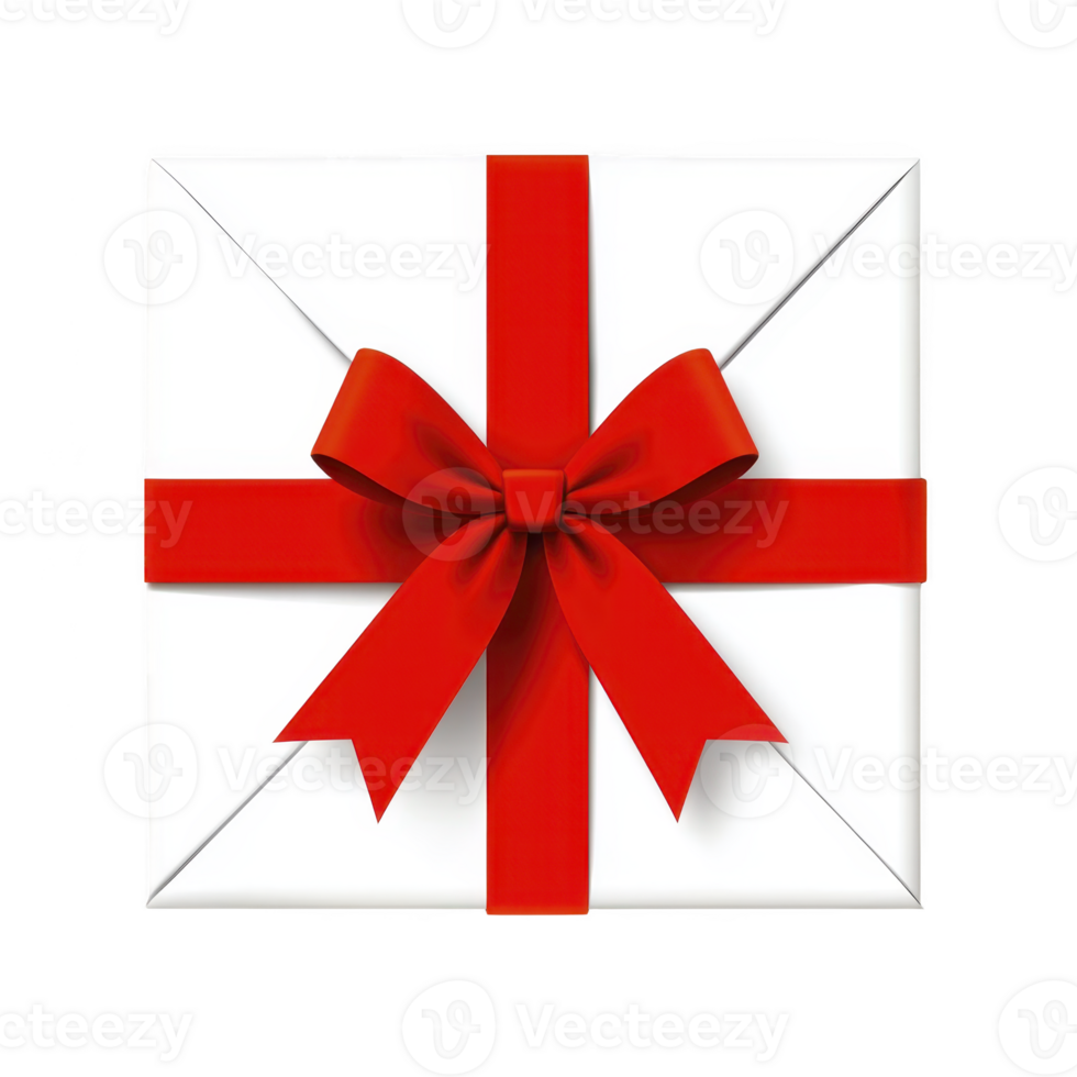 beautifully wrapped gift box with vibrant red ribbon and bow, perfect for special occasions like birthdays or holidays, conveying sense of excitement and anticipation png